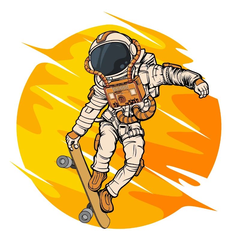 Saut en skateboard d’astronaute