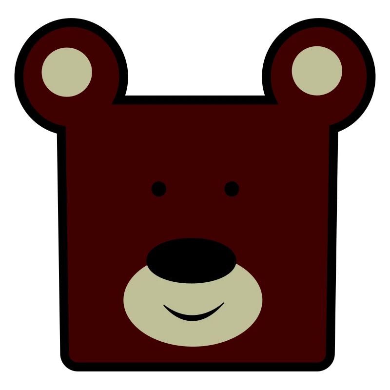 Reddish Brown Bear Head Minimal
