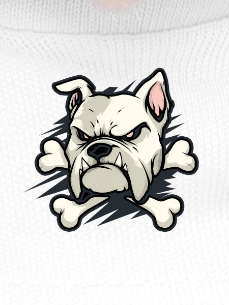 Angry Bulldog with Bone