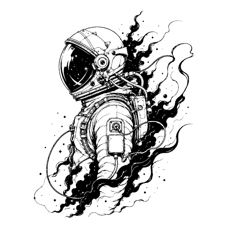 Astronaut between stardust and eternity