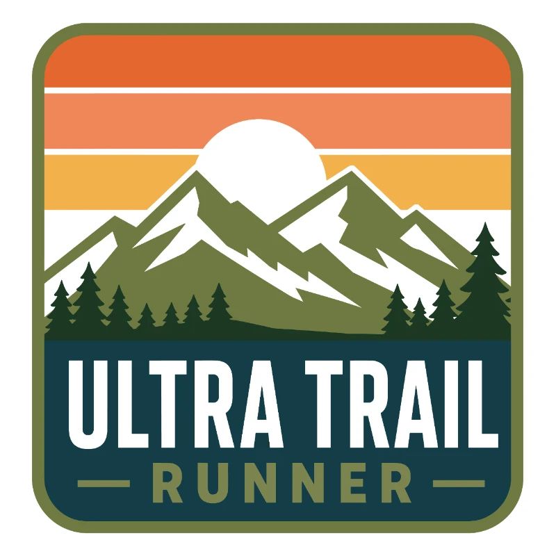 Ultra Trail Runner Retro Mountain Patch