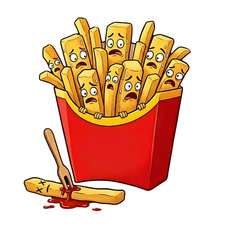 Frites effrayées - Conception de bandes dessinées