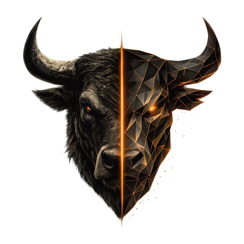 Cyber Bull Split Face Emblem