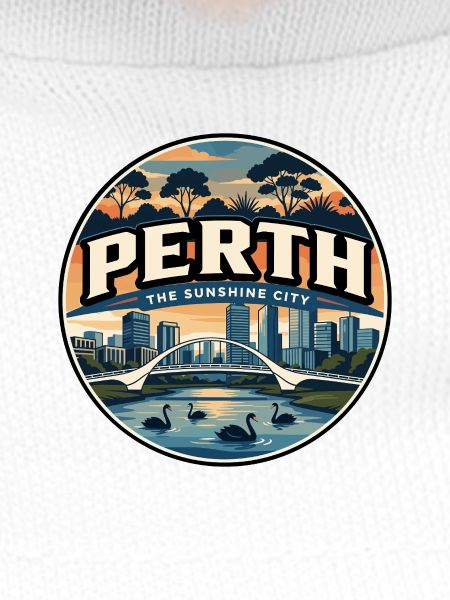 Retro Perth Swan River Reiseabzeichen