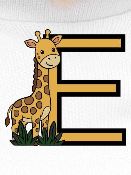 Giraffe mit Buchstabe E