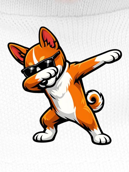 Dabbing Basenji im Comic Stil