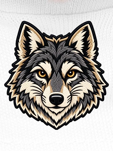 Wolfskopf im Patch-Look 