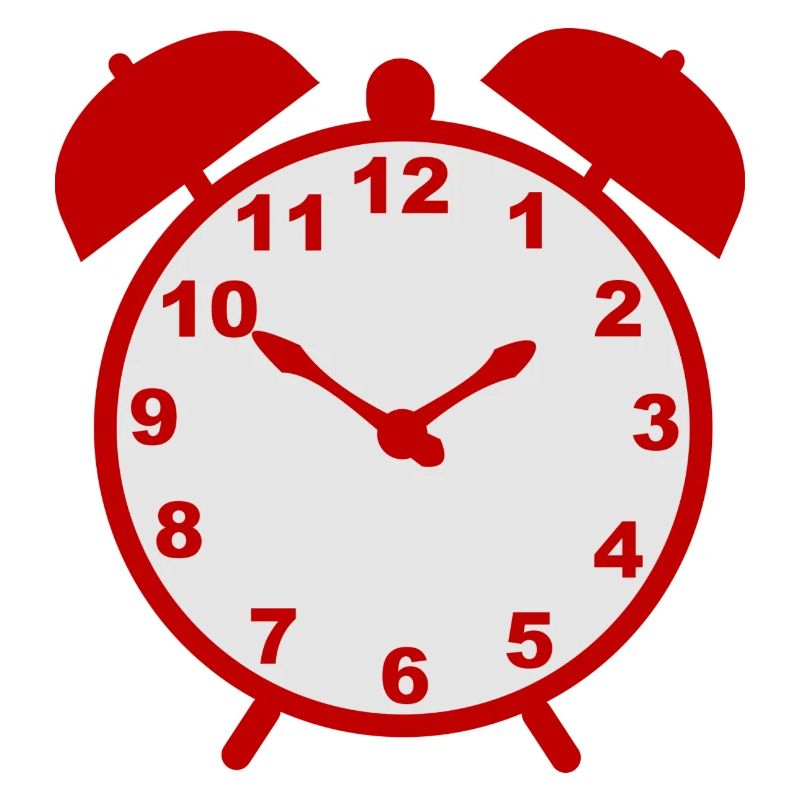 Classic alarm clock with red frame