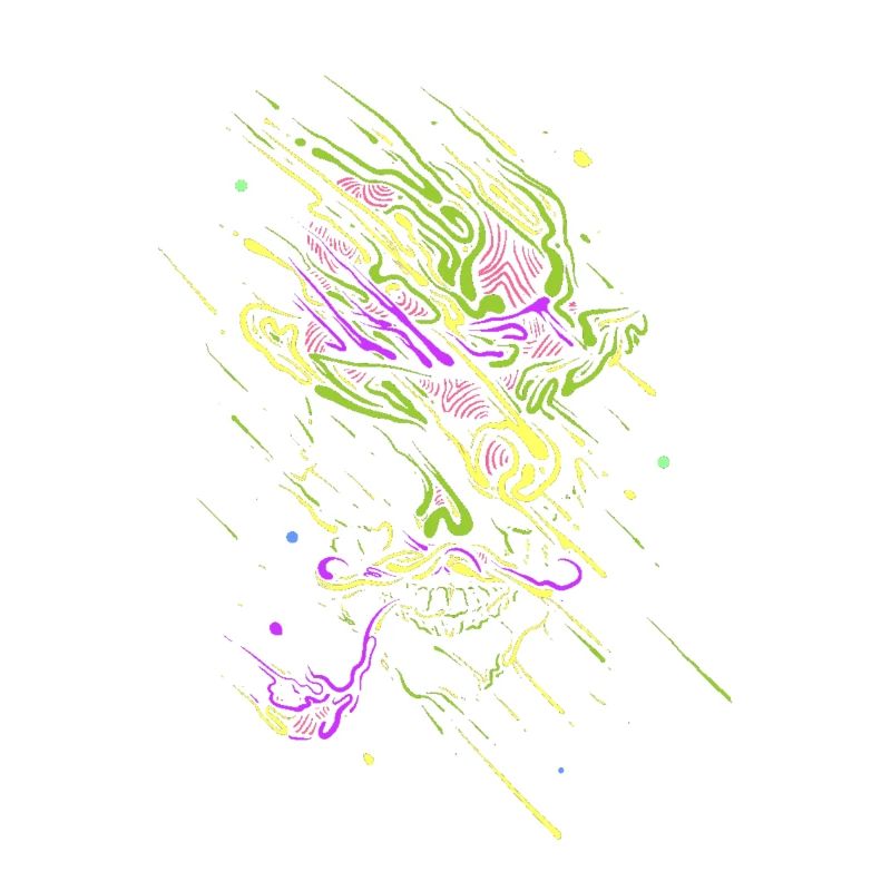 Glowing graffiti neon skull