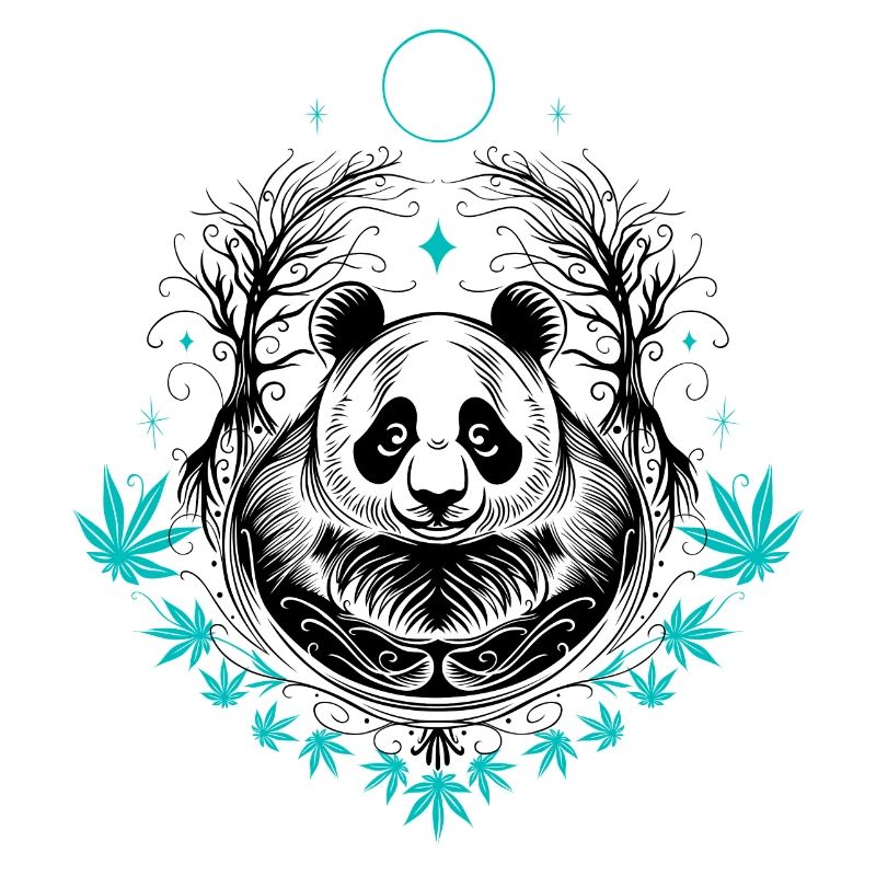 Panda Panda Bear Tattoo with Bamboo