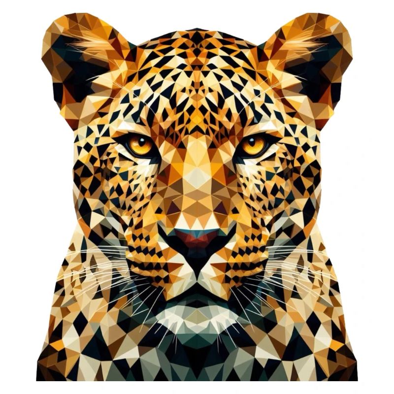 Ein Leopard im Polygon-Stil