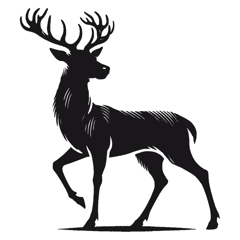 Sublime deer in silhouette style