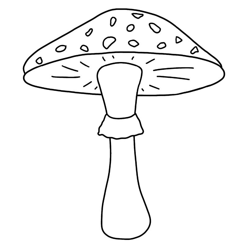 Toadstool black and white