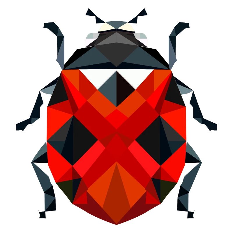 Stylish Polygonal Ladybug Illustration