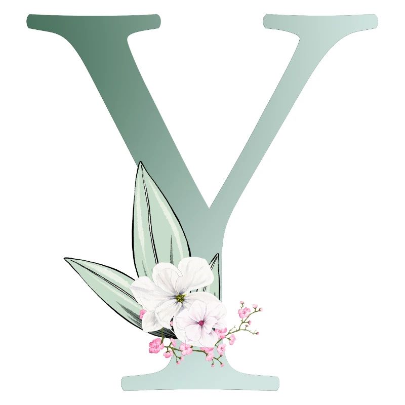 Y Monogram, Floral, Personalizable