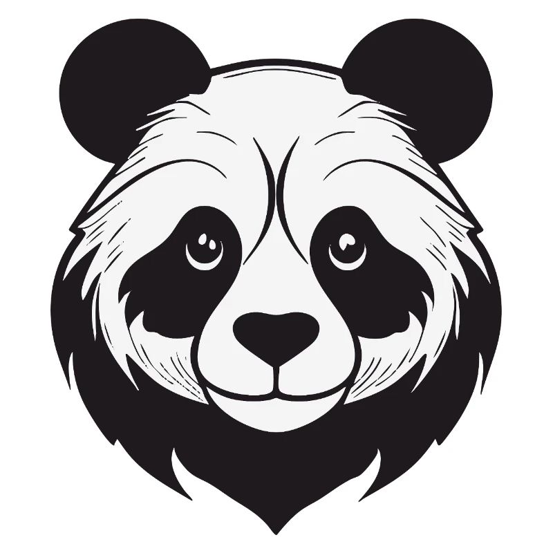 Illustrative panda with gentle features