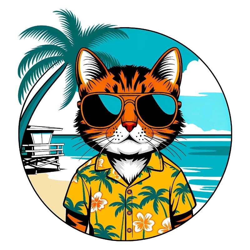 Cat on the beach