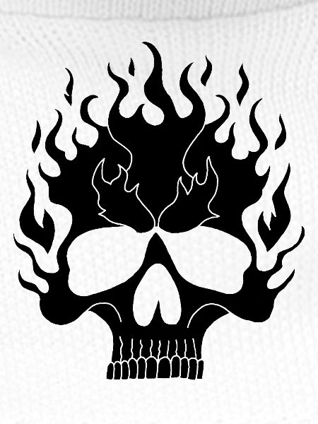 Black Flaming Skull