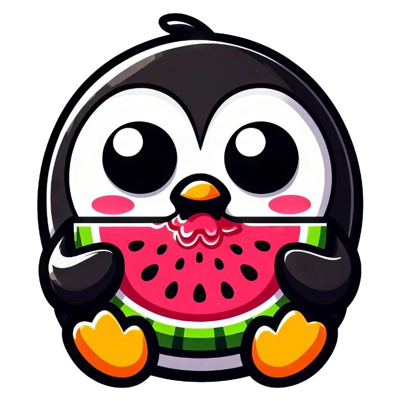 Cute Penguin with Melon Chibi Fruit Sweet