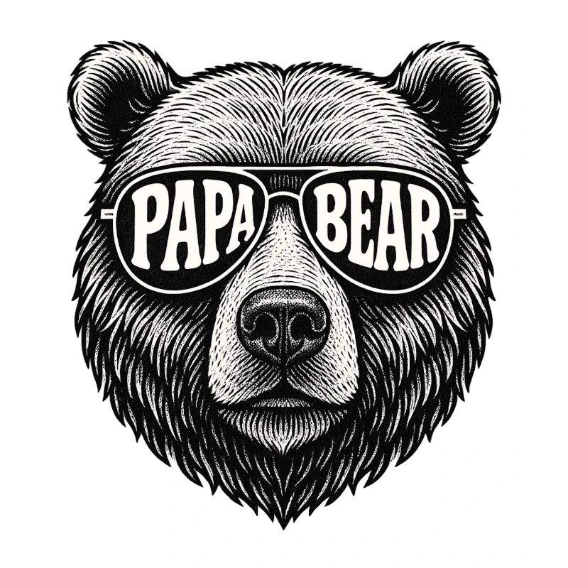 Geschenkidee Papa Bear Retro Look mit Sonnenbrille