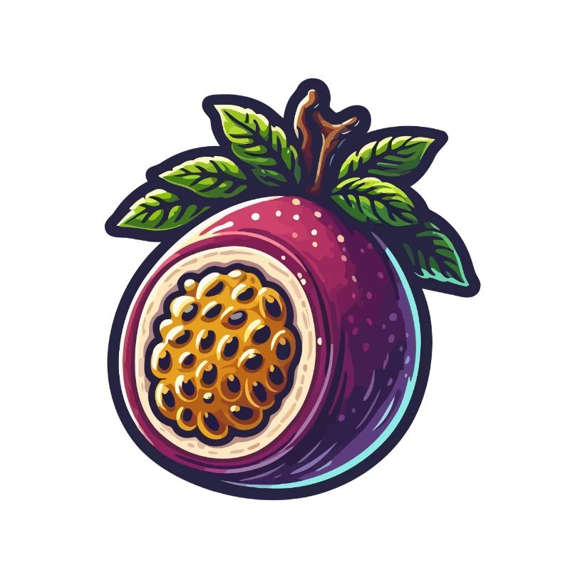 Illustration de Fruit de Passiflore Éclatant