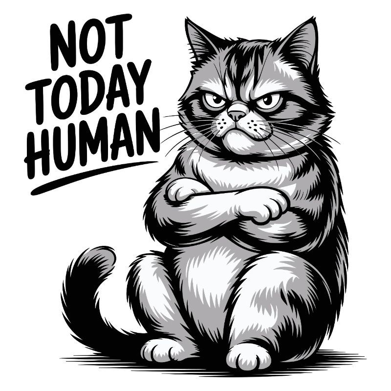 Not Today Human Cat