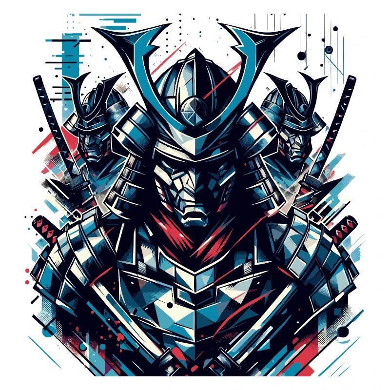 Futuristic Samurai Warrior Illustration