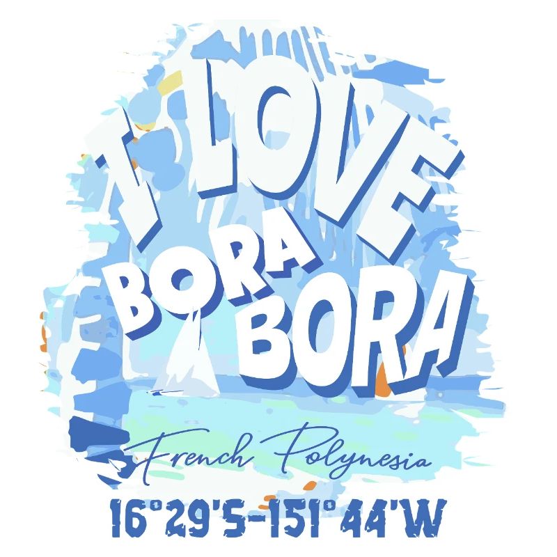 Design Ich liebe Bora Bora Bleu