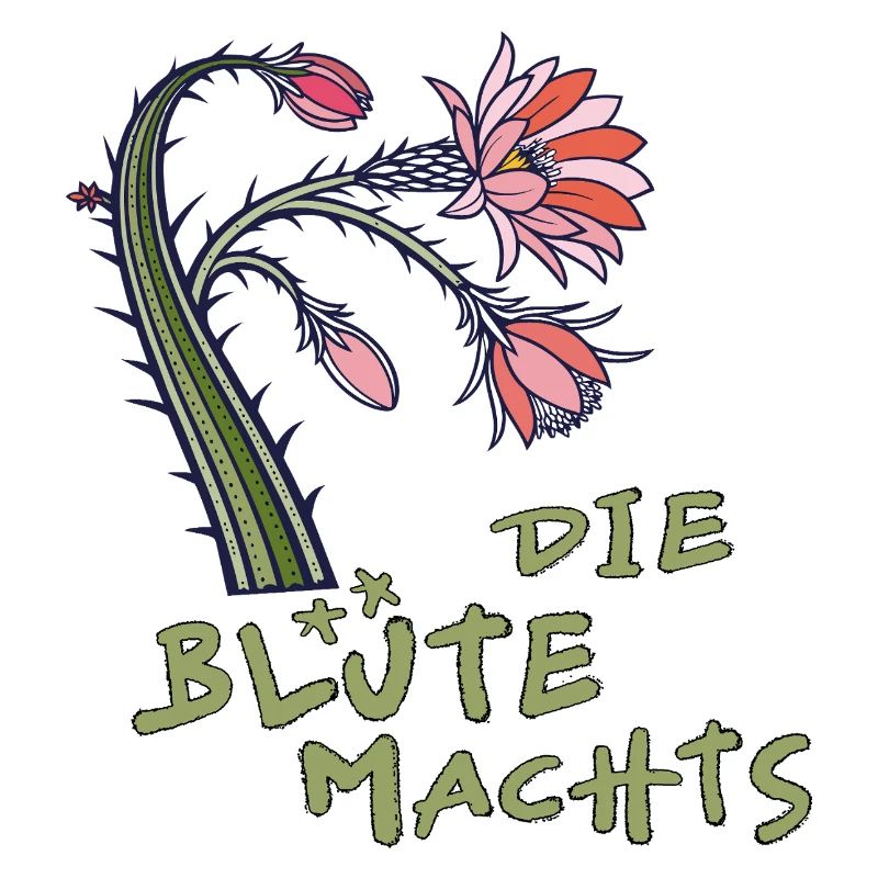 Cactus avec fleur et dicton