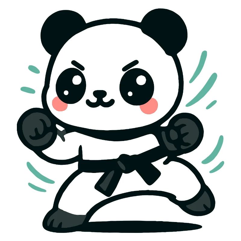 Conception d’arts martiaux Panda mignon