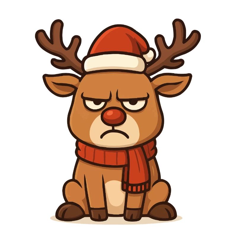 Renne sinistre avec écharpe de Noël