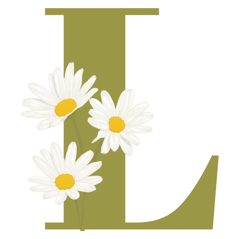Buchstabe l Grüne Gänseblümchen