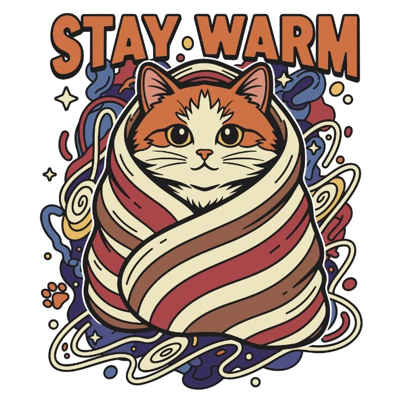 Restez au chaud : chat de l’espace en écharpe