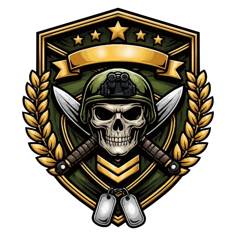 Skull Warrior Shield Badge