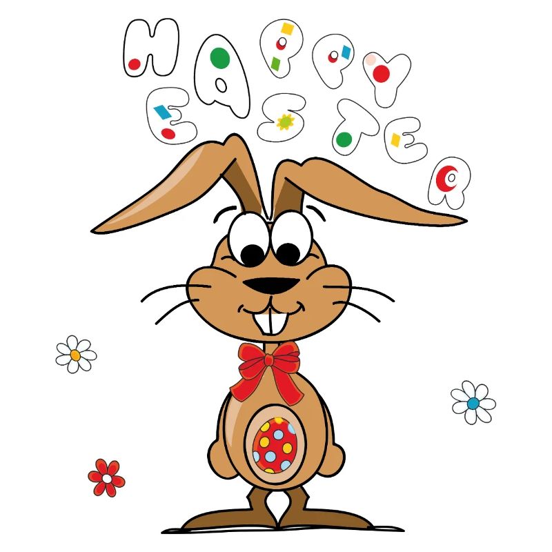 Easter bunny with colorful egg