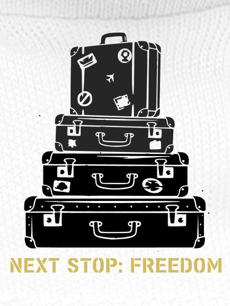 Suitcase Stack Freedom Saying