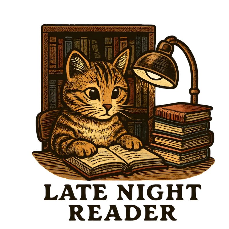 Lecture nocturne : Le chat à la table de lecture