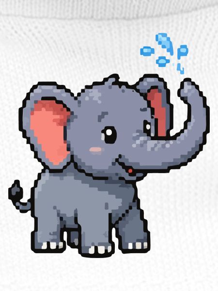Pixel Elefant mit Blasen