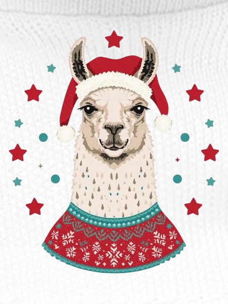 Weihnachtslama mit Mütze & Pullover