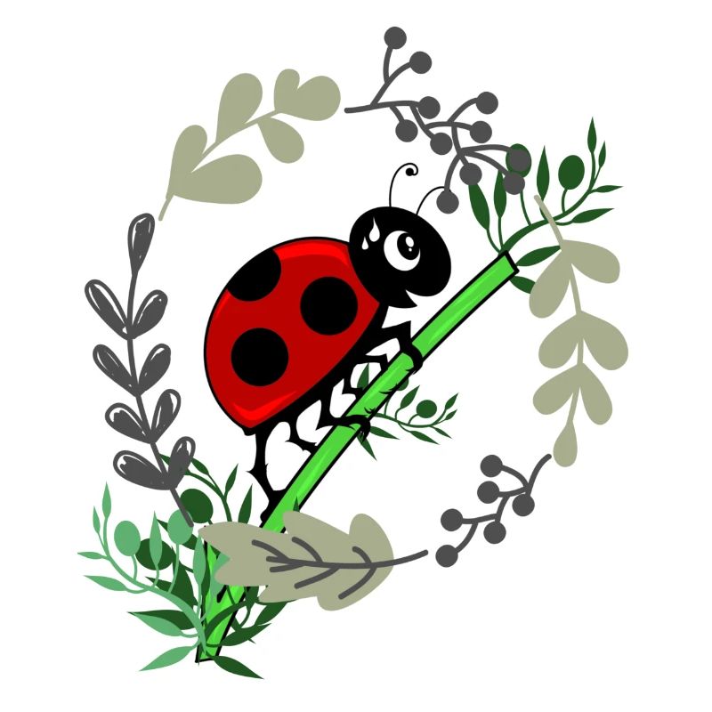 Ladybug botany comic style