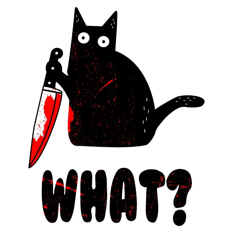 Chat quoi? Chemise drôle de chat noir, chat de chat de meurtre