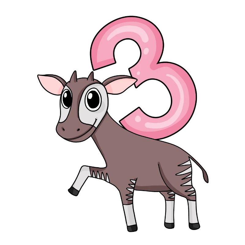 Mädchen 3 Jahre alt Okapi 3. Geburtstag Geschenk
