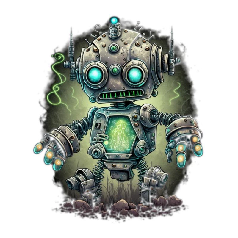 Neon Steampunk Robot
