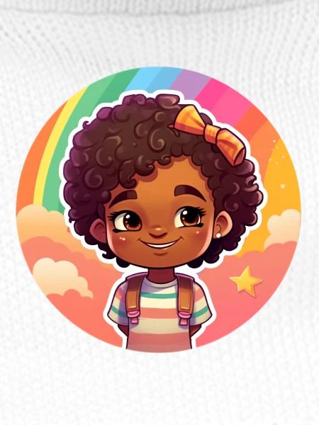 Hübsches Kindergesicht mit Regenbogenhintergrund
