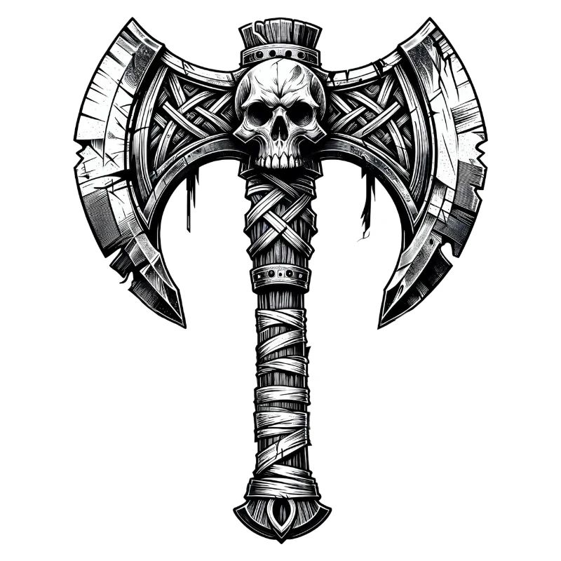 Axe throwing axe skull design