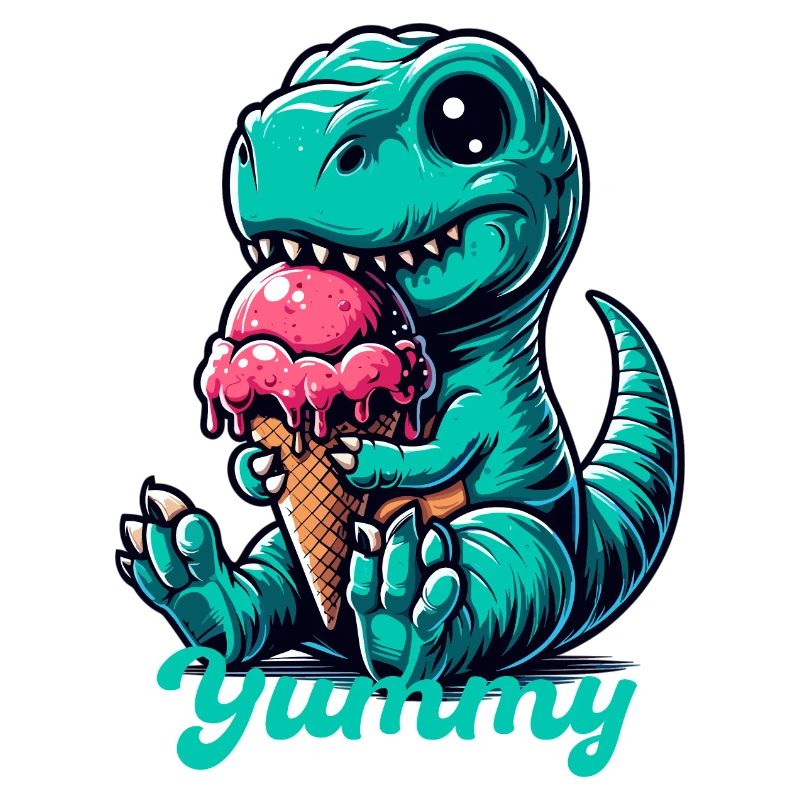 Süßer T-Rex mit Eis Dinosaurier Geschenk