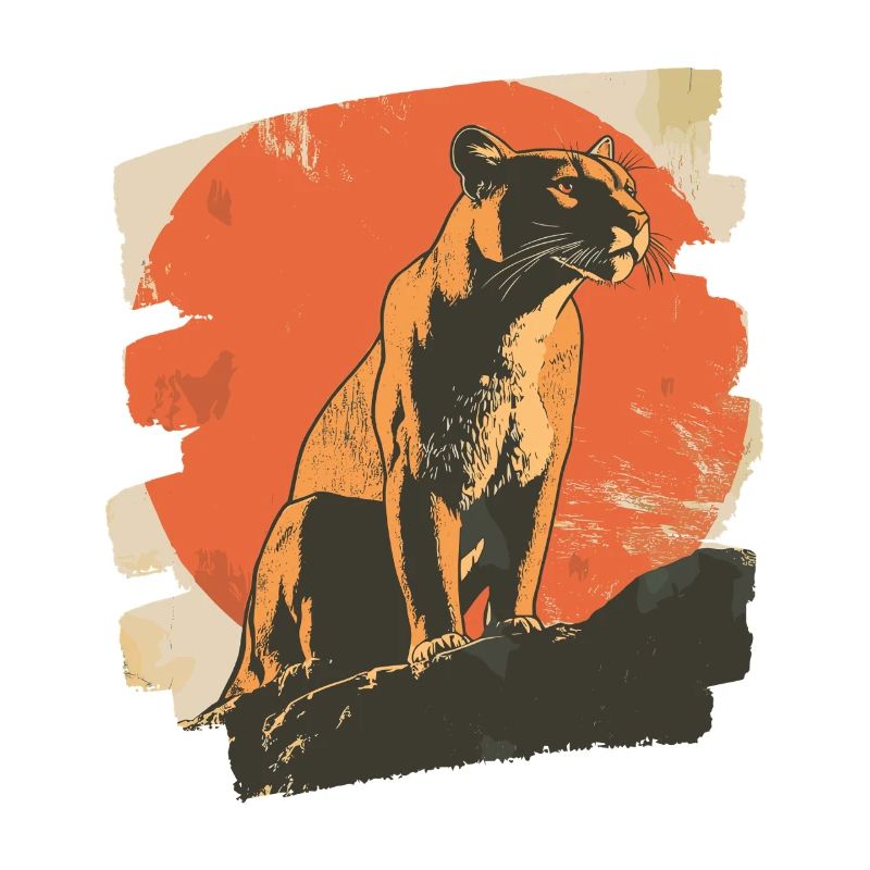 Lion from mountain Retro