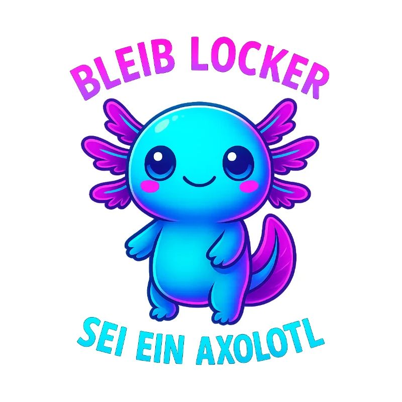 Bleib locker sei ein Axolotl | Neon Spruch Design