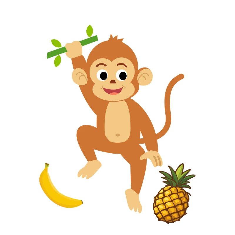 Player Monkey with Pineapple and Banana