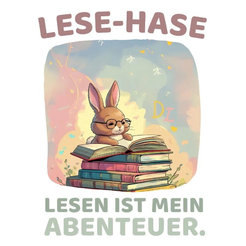 Rabbit reading with adventure style